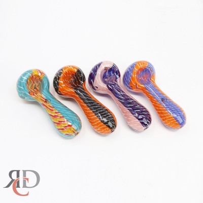 GLASS PIPE HEAVY RIBBON ROUND MOUTH GP2694 1CT